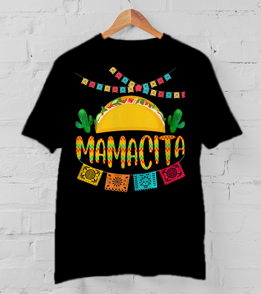 Mamacita Cactus Taco Mexican Fiesta Cinco De Mayo T-Shirt