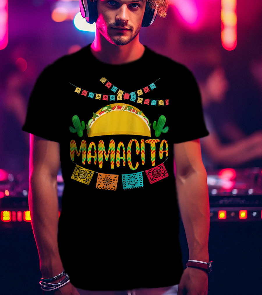 Mamacita Cactus Taco Mexican Fiesta Cinco De Mayo T-Shirt