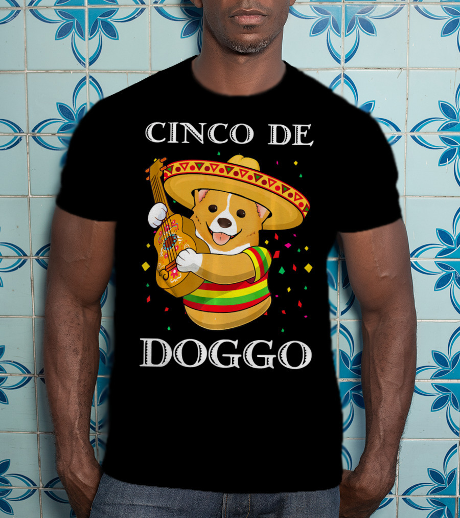 Cinco De Doggo Funny Corgi Guitar Fiesta T-Shirt