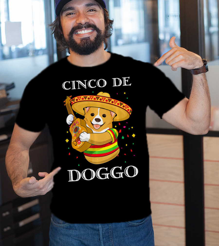Cinco De Doggo Funny Corgi Guitar Fiesta T-Shirt
