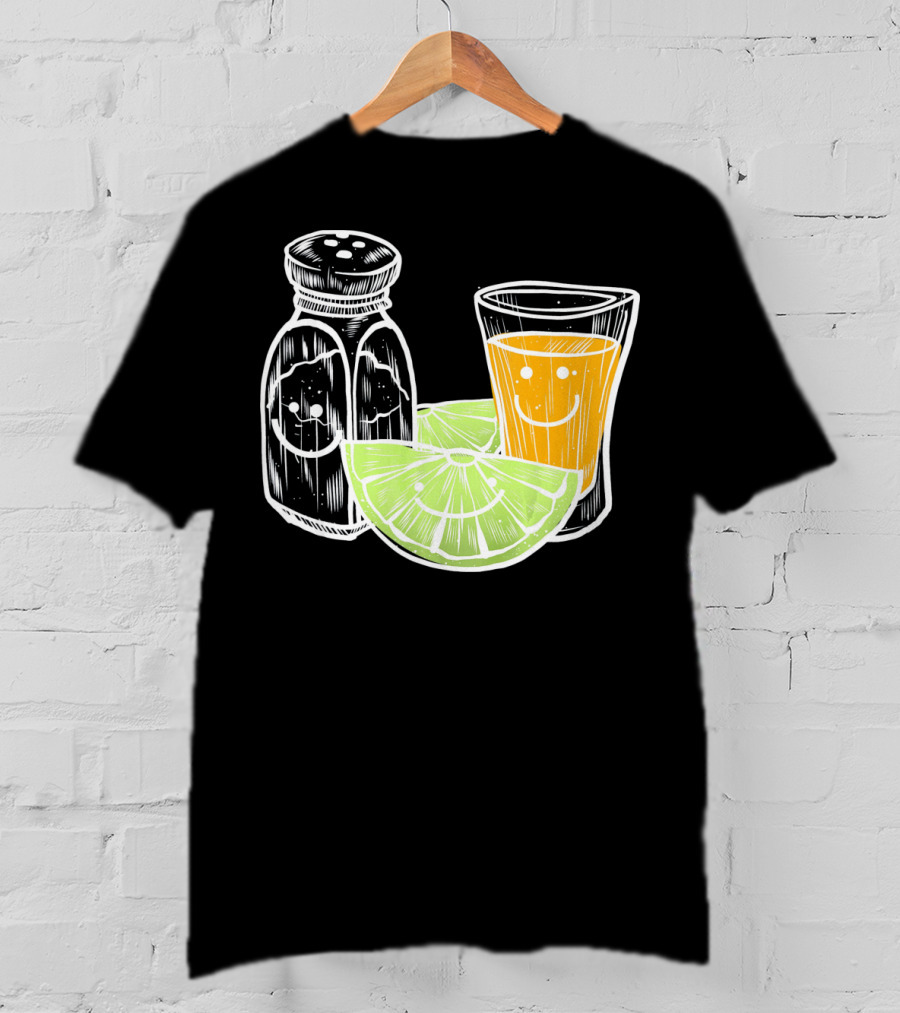 Cinco De Mayo Tequila Lime Salt Smiley Faces T-Shirt