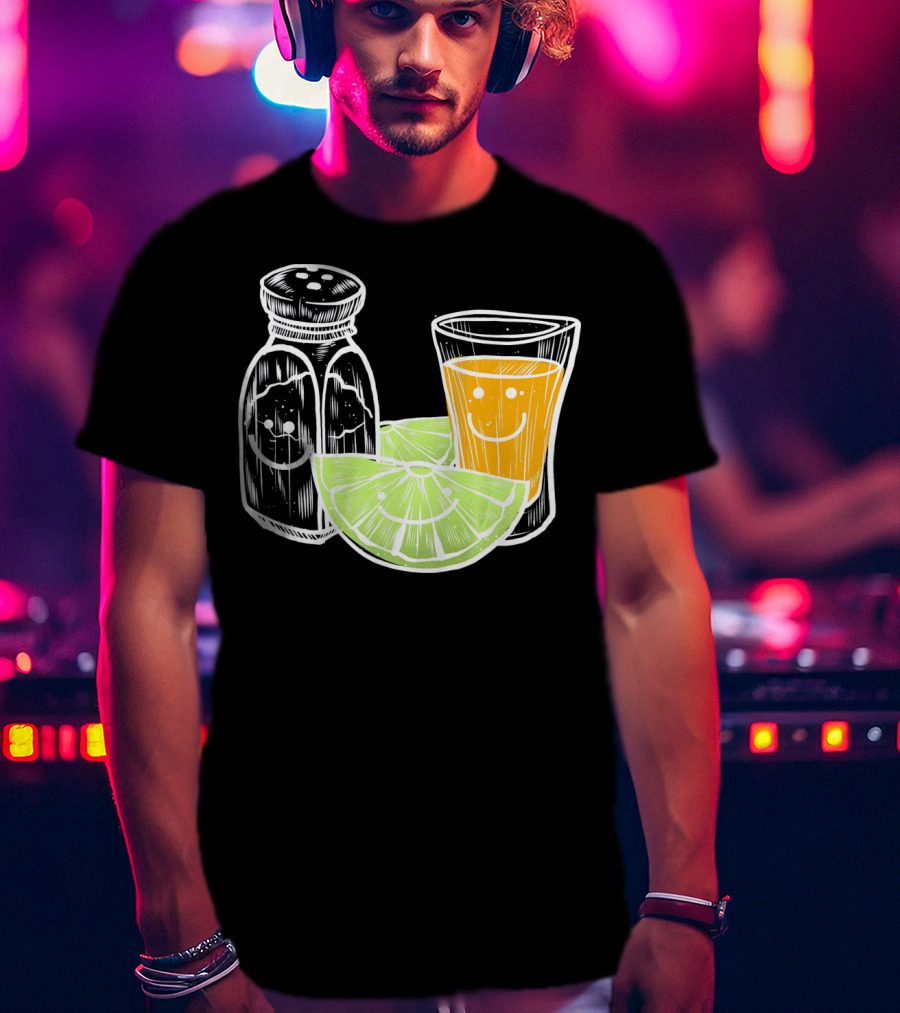 Cinco De Mayo Tequila Lime Salt Smiley Faces T-Shirt