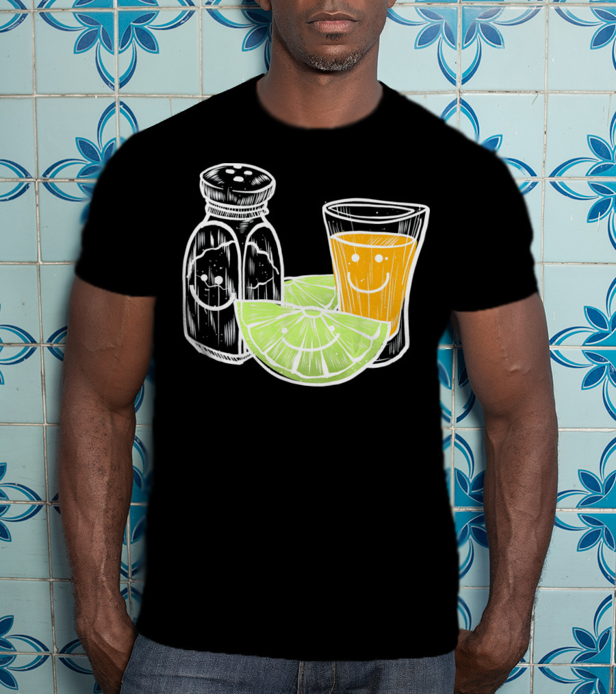 Cinco De Mayo Tequila Lime Salt Smiley Faces T-Shirt