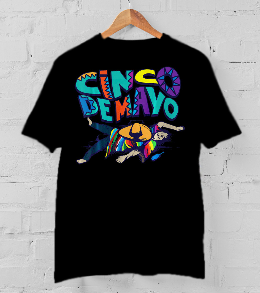 Cinco De Mayo Vibrant Celebration With Sombrero And Serape Decor T-Shirt