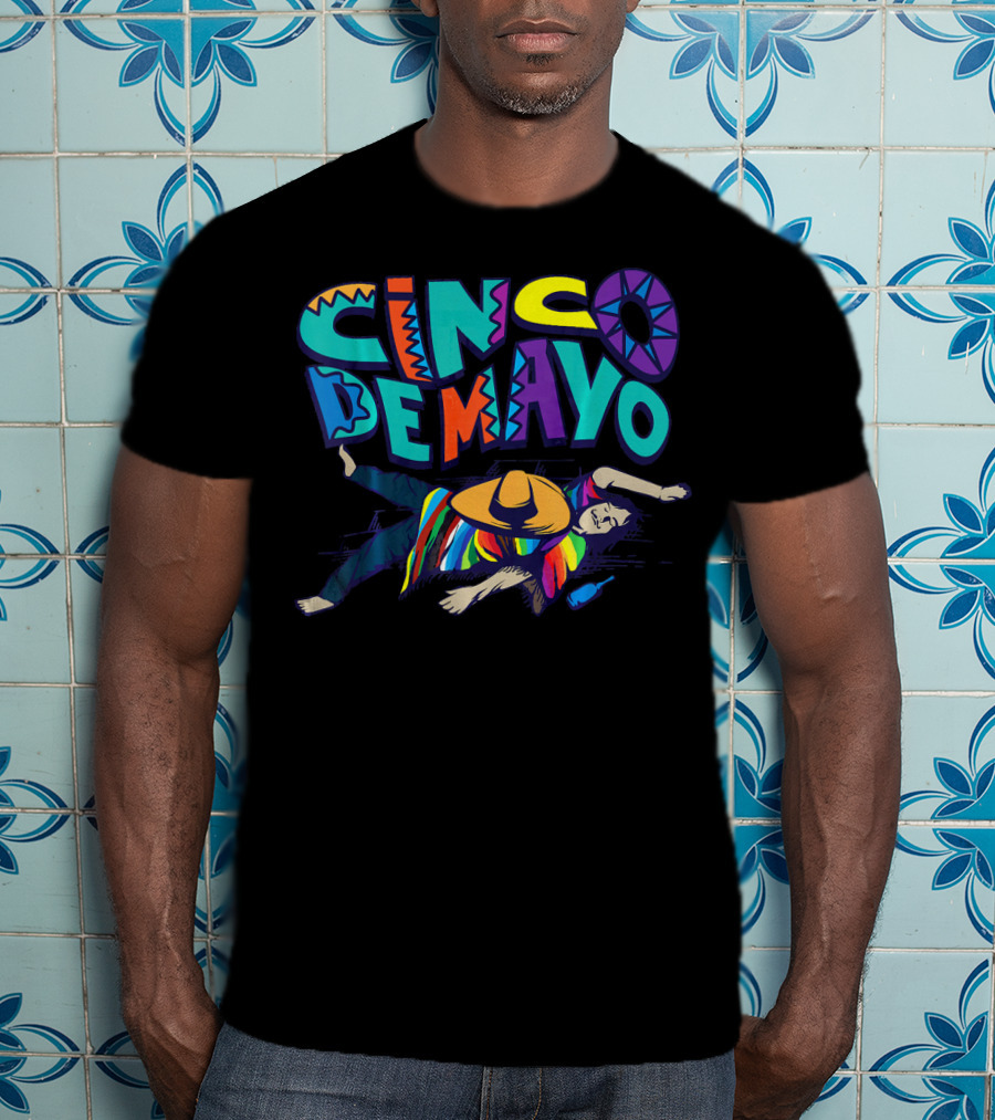 Cinco De Mayo Vibrant Celebration With Sombrero And Serape Decor T-Shirt