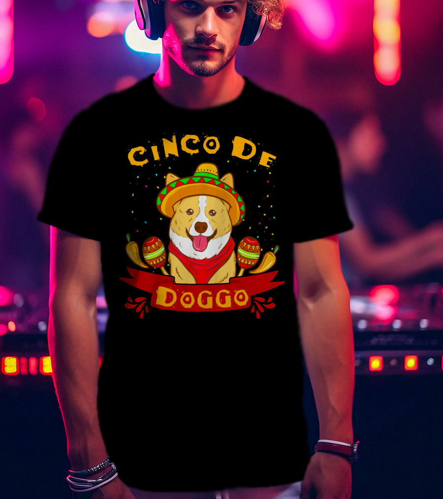 Cinco De Doggo Cinco De Mayo Sombrero Fiesta Corgi T-Shirt