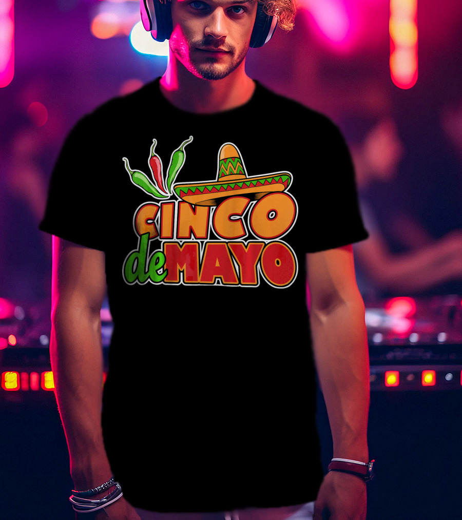 Cinco De Mayo Sombrero And Chilis T-Shirt