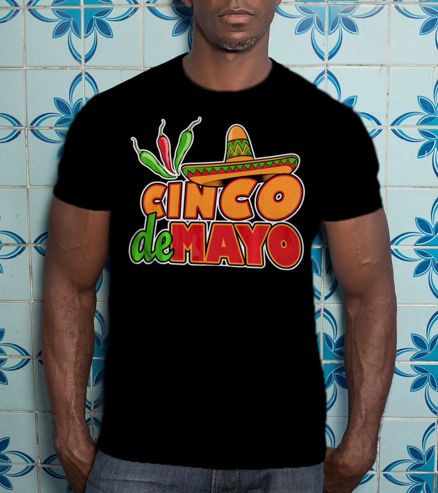Cinco De Mayo Sombrero And Chilis T-Shirt