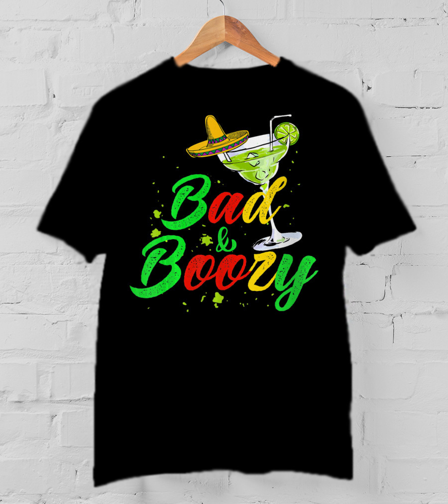 Cinco De Mayo Bad And Boozy Sombrero Margarita Lime Drink T-Shirt
