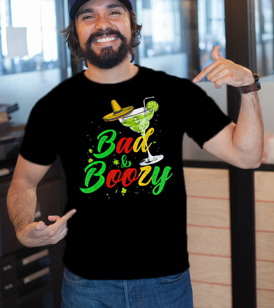 Cinco De Mayo Bad And Boozy Sombrero Margarita Lime Drink T-Shirt