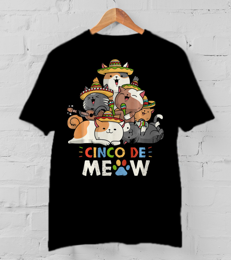 Cinco De Meow Cat Mariachi Lovers Fiesta T-Shirt