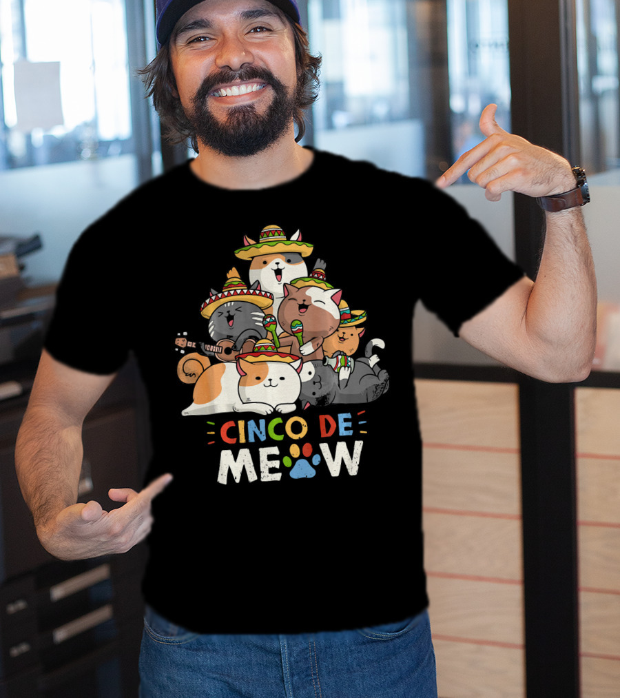 Cinco De Meow Cat Mariachi Lovers Fiesta T-Shirt