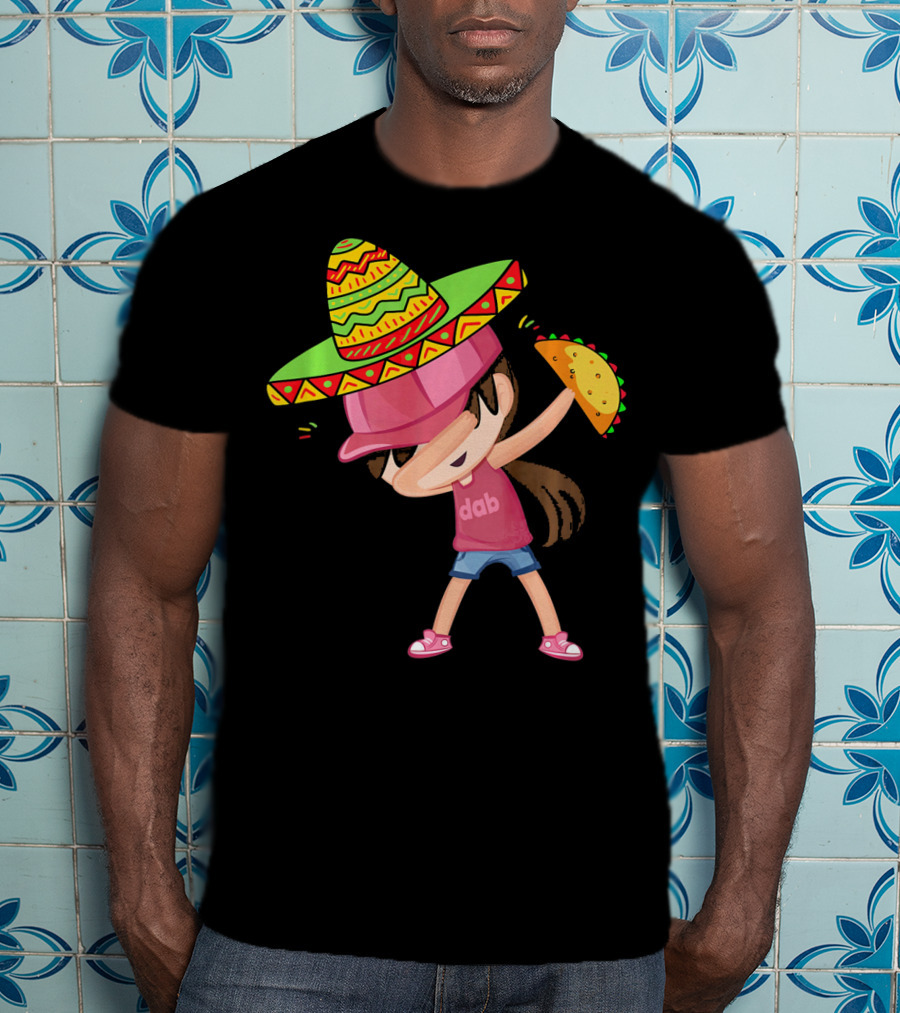 Funny Girl Dab Taco Sombrero Cinco De Mayo T-Shirt
