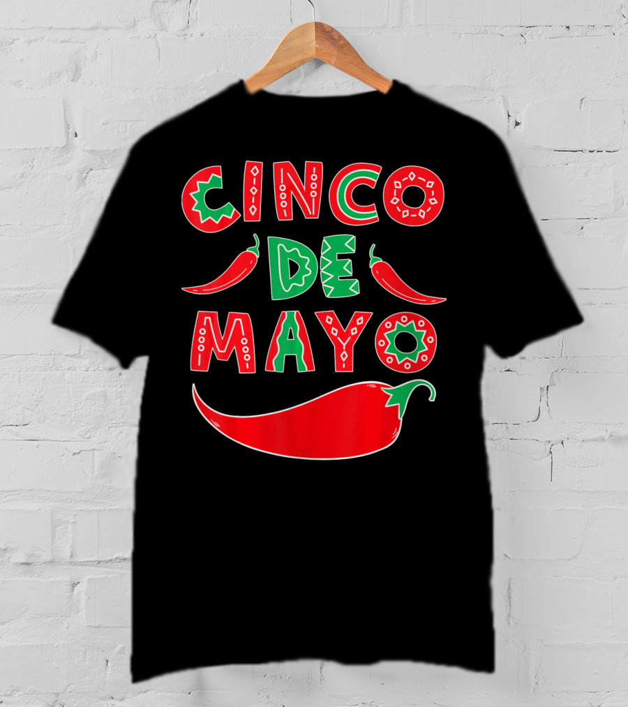 Cinco De Mayo Red And Green Peppers T-Shirt