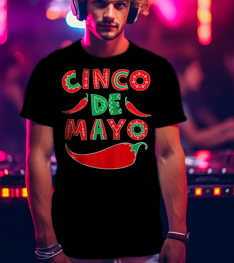 Cinco De Mayo Red And Green Peppers T-Shirt