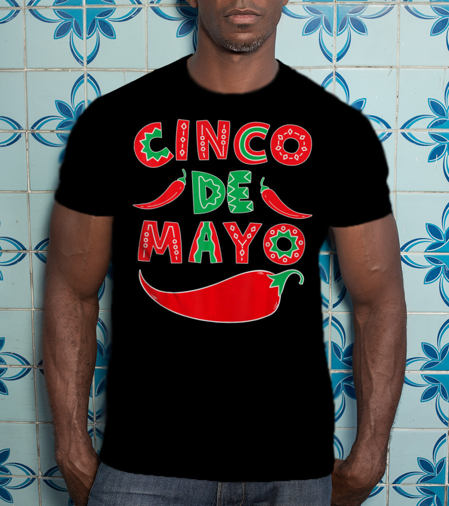Cinco De Mayo Red And Green Peppers T-Shirt
