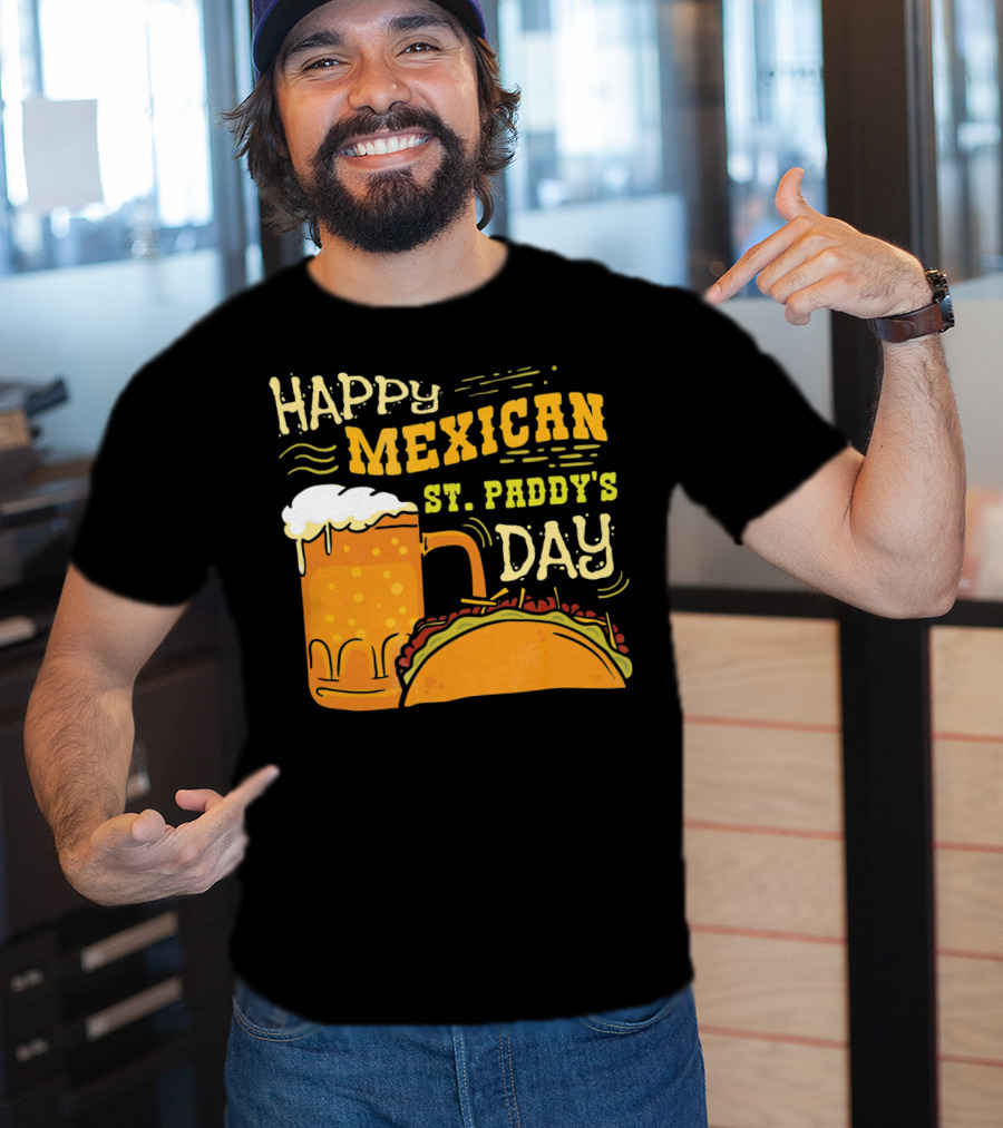Happy Mexican St. Paddy's Day Beer Mug With Taco T-Shirt