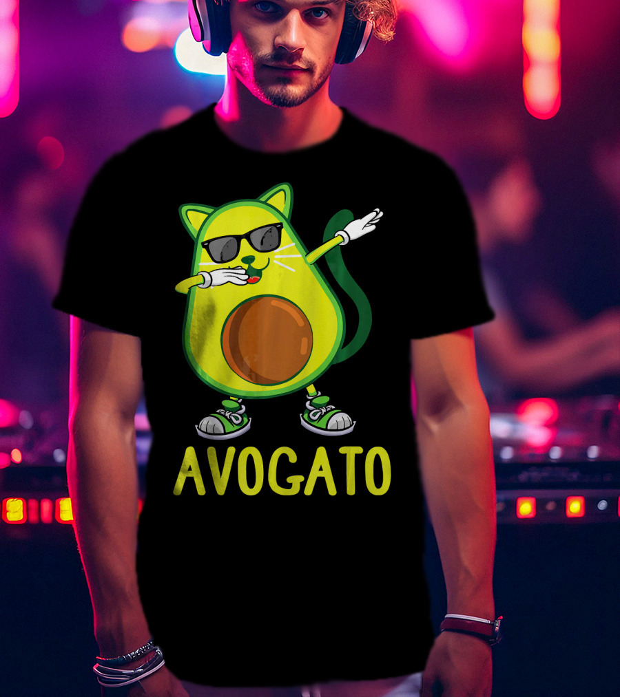 Funny Avogato Cat Dabbing Cinco De Kittens T-Shirt
