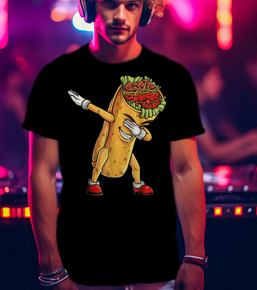 Cinco De Mayo Dabbing Burrito Character Fun T-Shirt