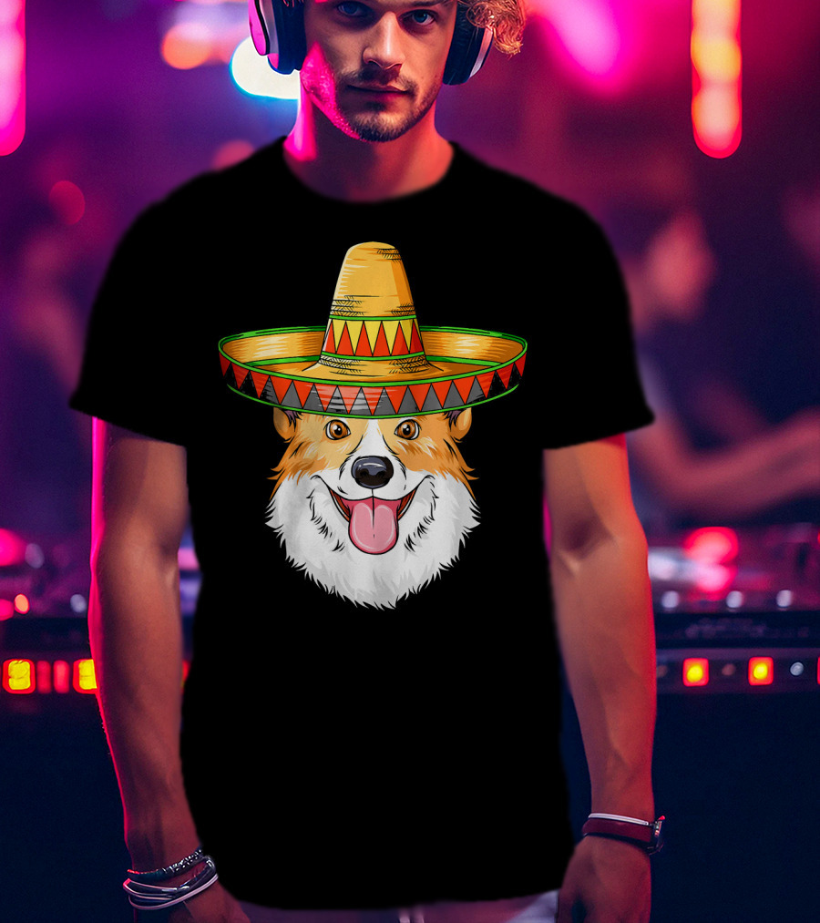 Corgi Cinco De Mayo Mexican Sombrero T-Shirt