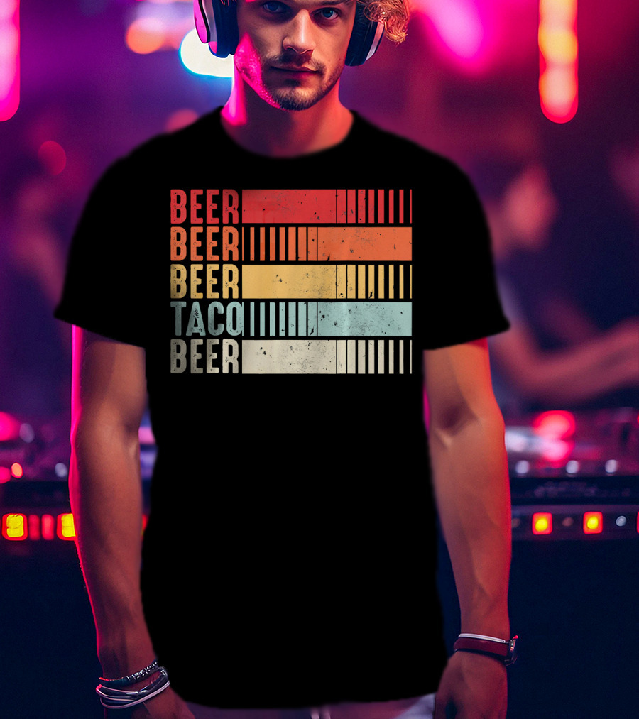 Beer Beer Beer Taco Beer Funny Mexican Cinco T-Shirt