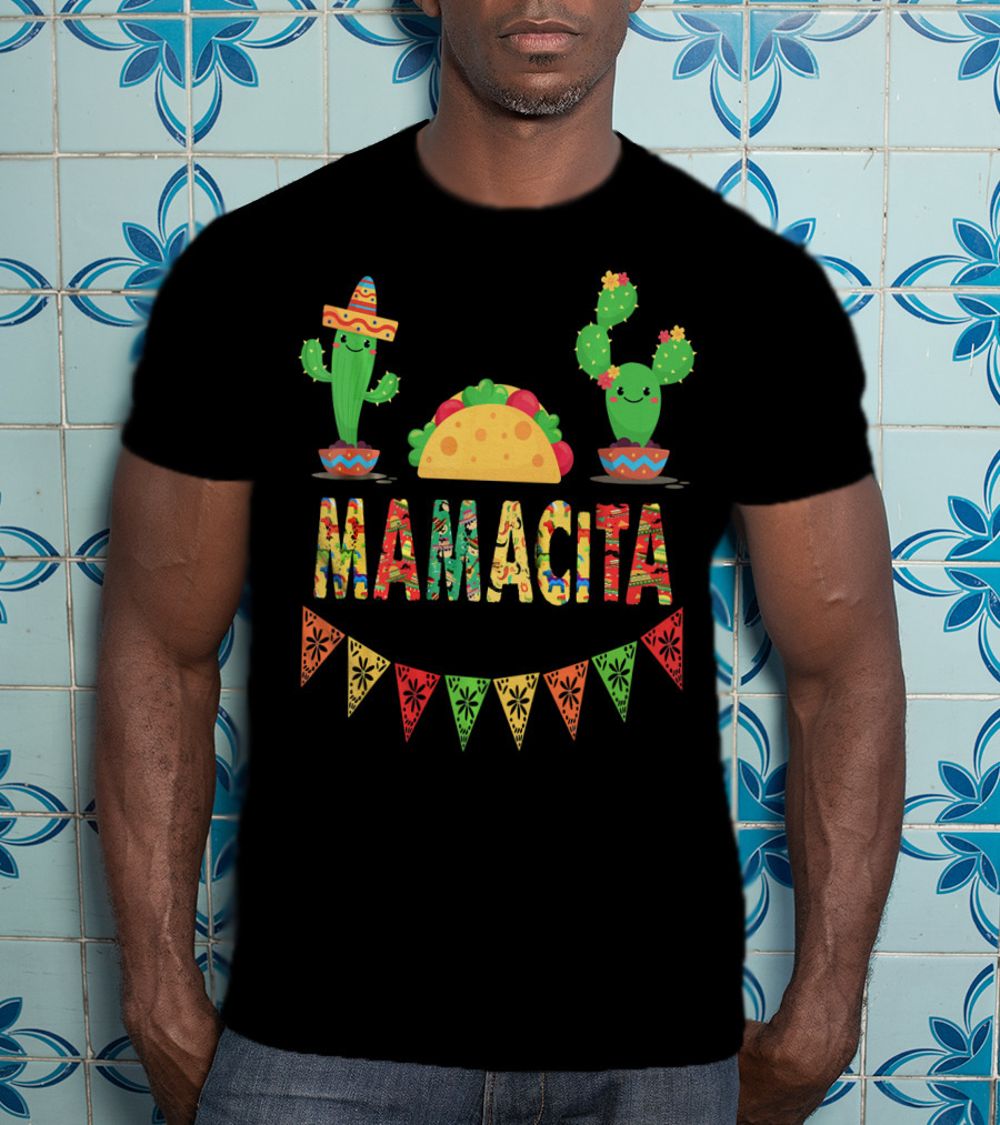 Mamacita Mexican Fiesta Cactus Taco T-Shirt