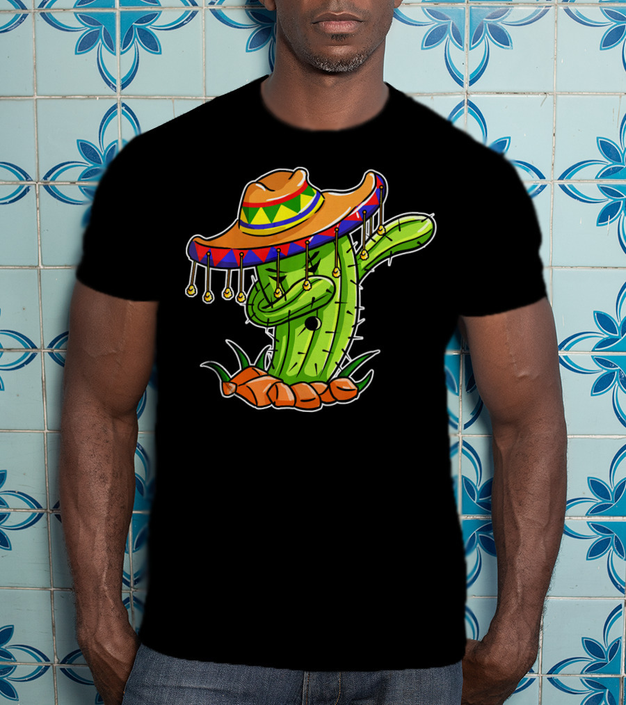 Dabbing Cactus Sombrero Cinco De Mayo T-Shirt
