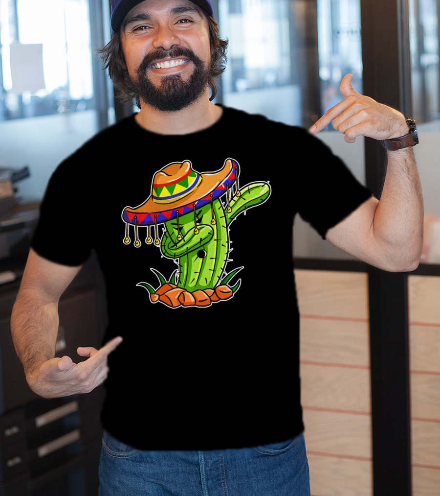 Dabbing Cactus Sombrero Cinco De Mayo T-Shirt