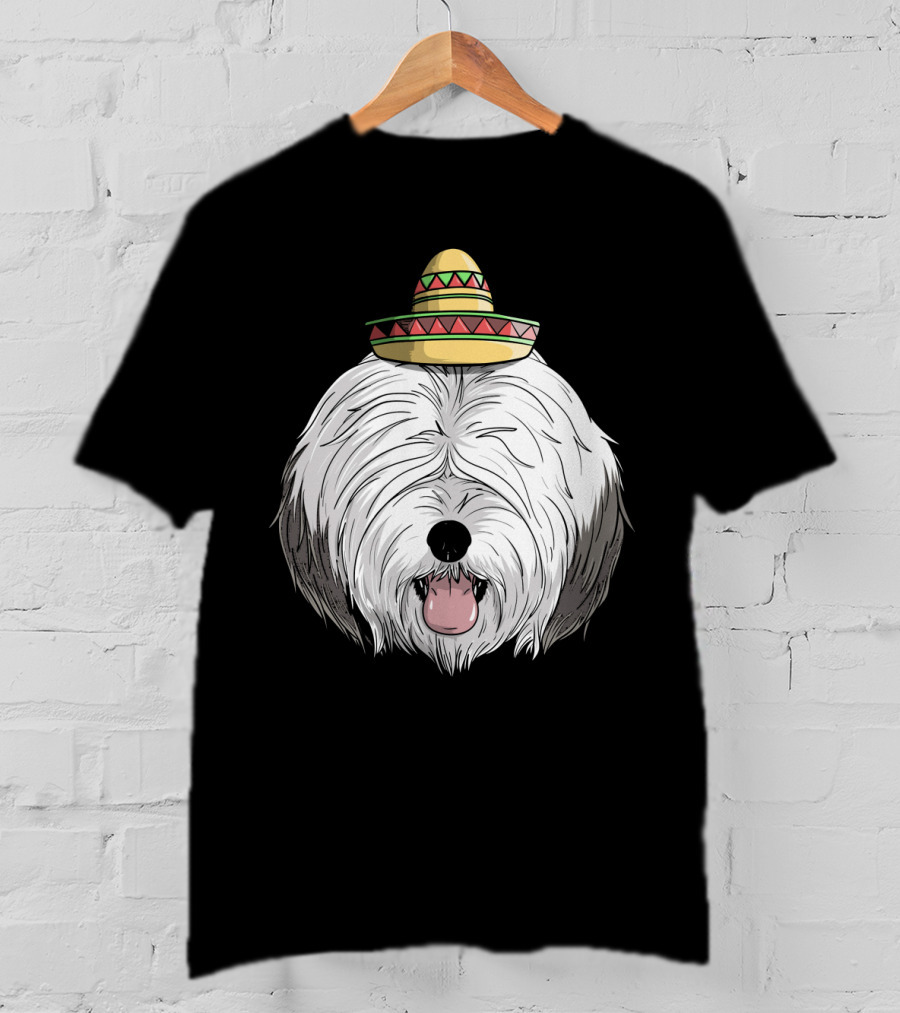 Old English Sheepdog Sombrero Cinco De Mayo Fiesta T-Shirt