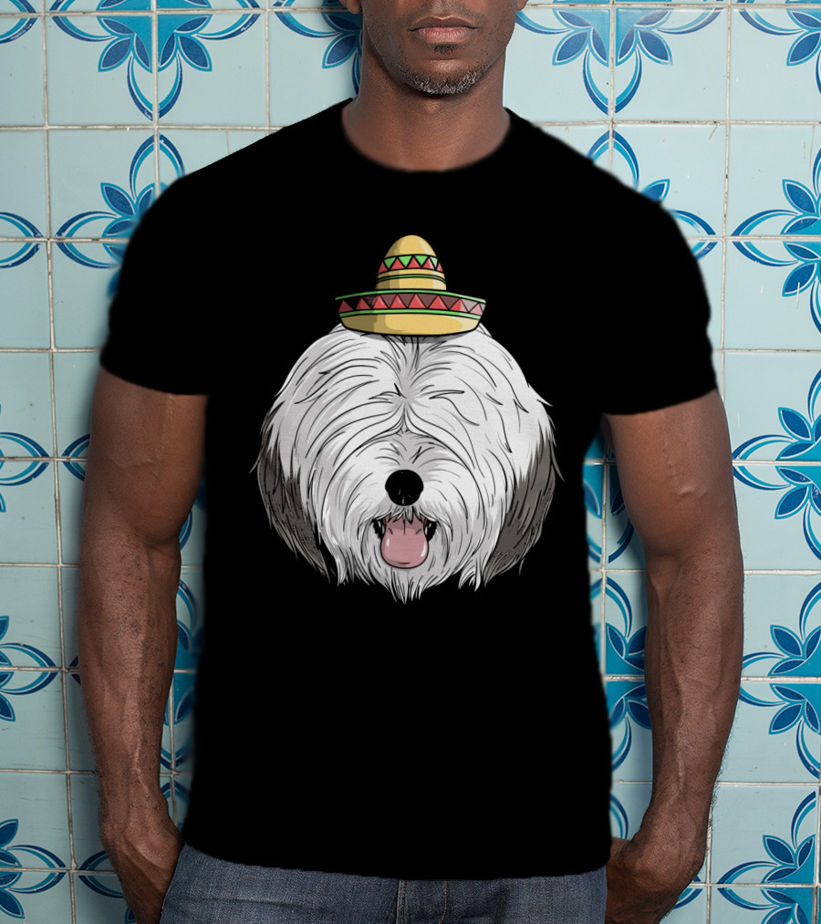 Old English Sheepdog Sombrero Cinco De Mayo Fiesta T-Shirt