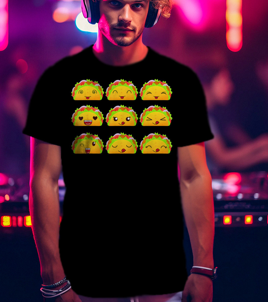 Taco Emoji Faces Taco Lover Collection T-Shirt