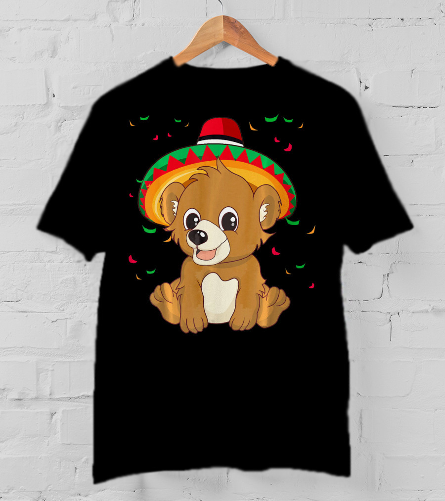 Cute Bear Cinco De Mayo 5th Of May Celebration Sombrero T-Shirt