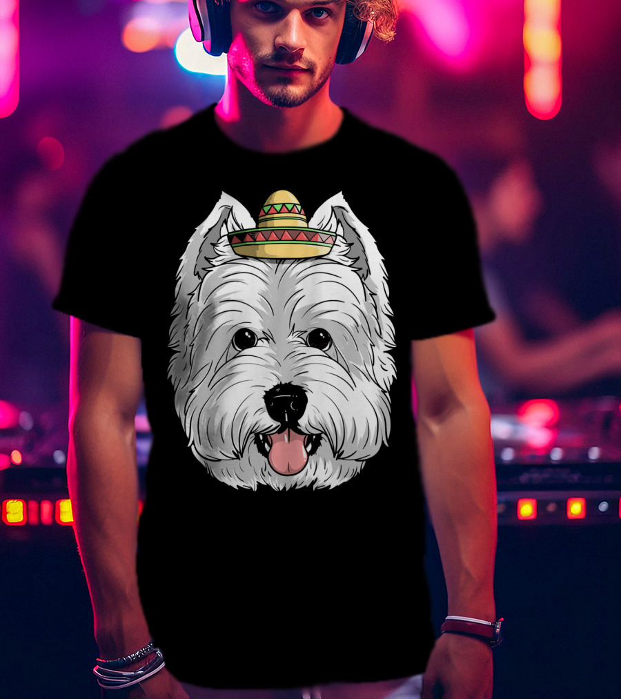 Cinco De Mayo Westie Dog Sombrero Fiesta T-Shirt