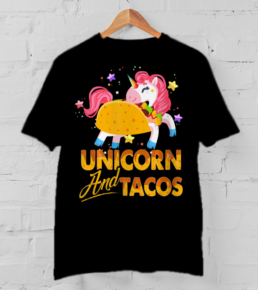 Unicorn And Tacos Colorful Cinco De Mayo Fun T-Shirt