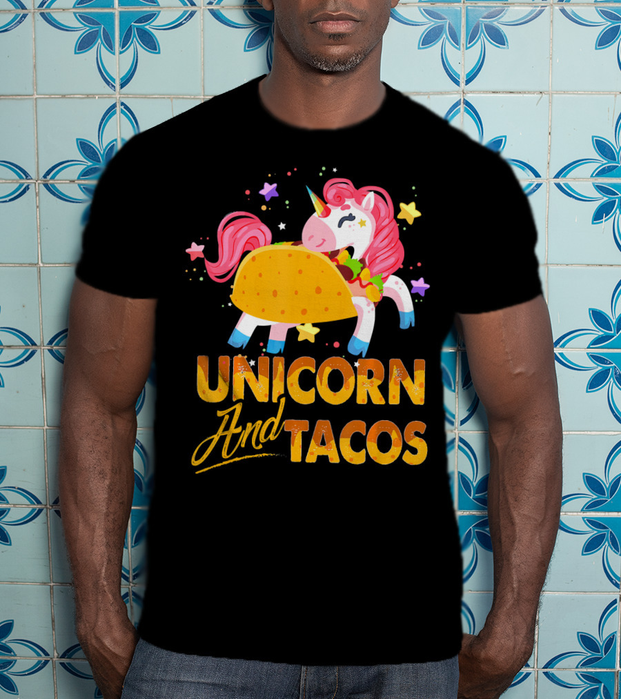Unicorn And Tacos Colorful Cinco De Mayo Fun T-Shirt