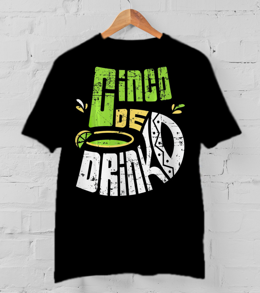 Cinco De Mayo Fiesta Cinco De Drinko Lime And Tequila T-Shirt