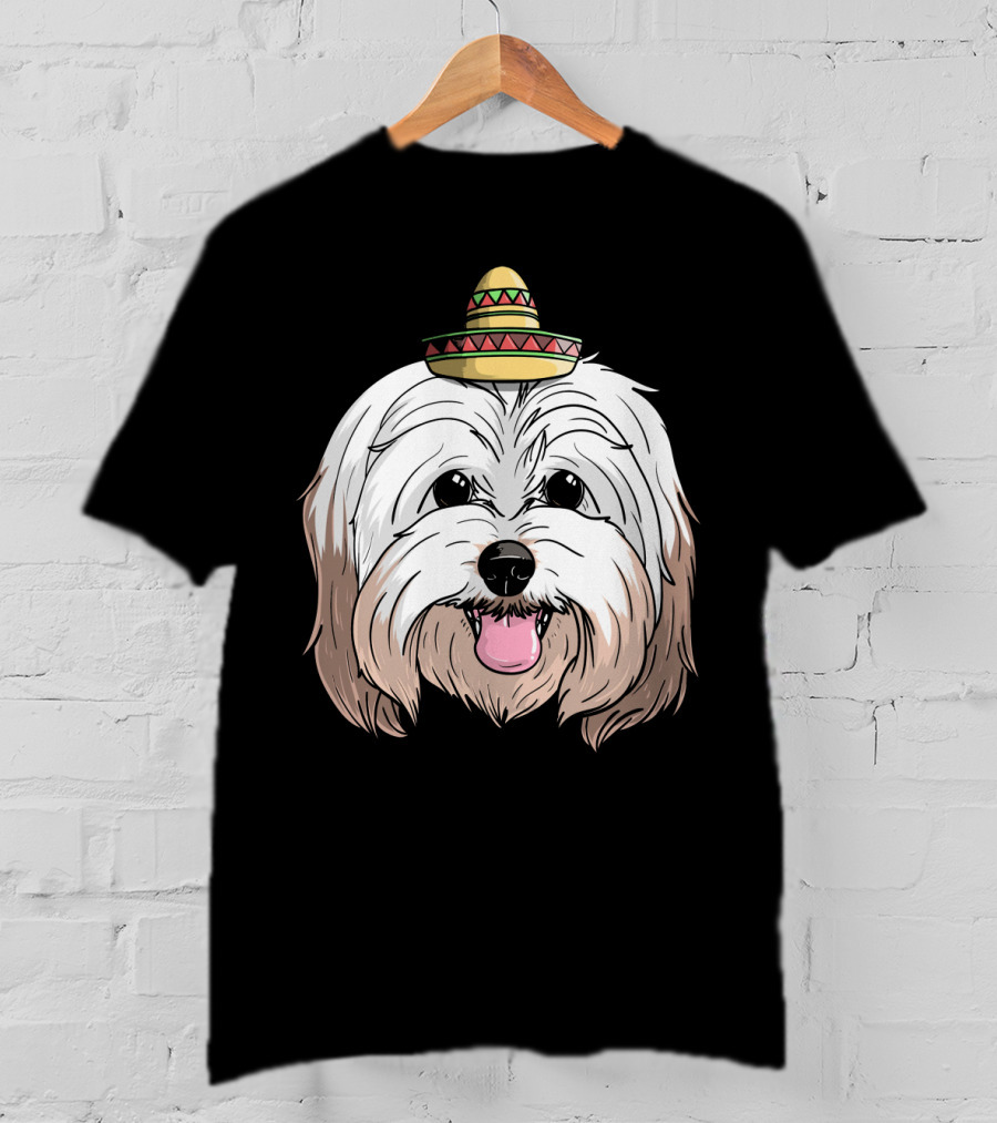 Havanese Dog Sombrero Fiesta Cinco De Mayo T-Shirt