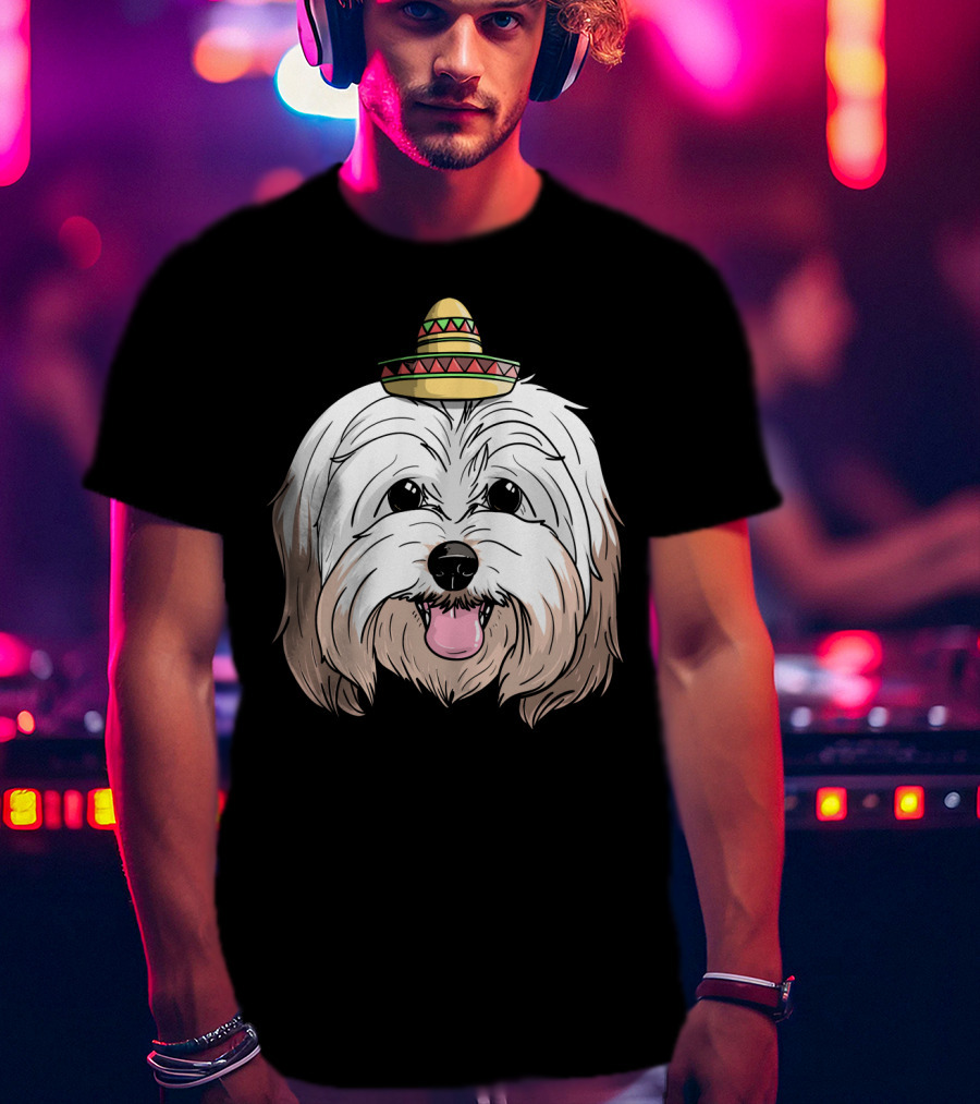 Havanese Dog Sombrero Fiesta Cinco De Mayo T-Shirt