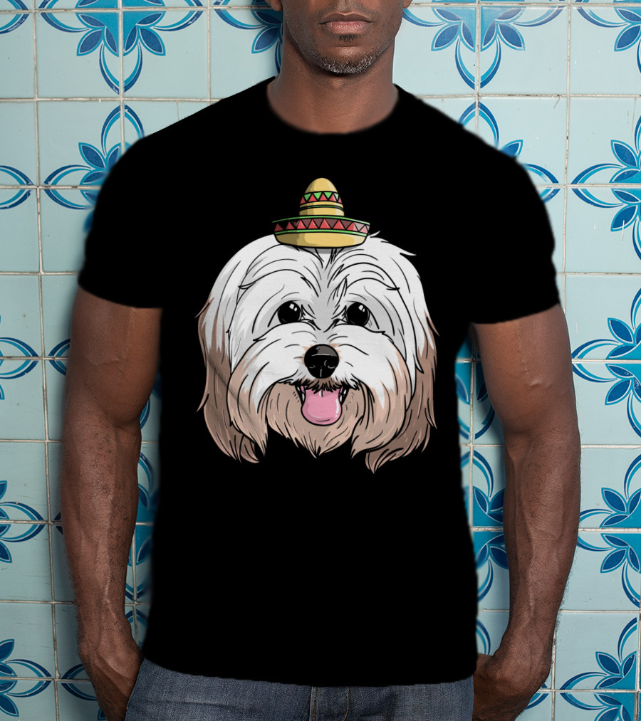 Havanese Dog Sombrero Fiesta Cinco De Mayo T-Shirt