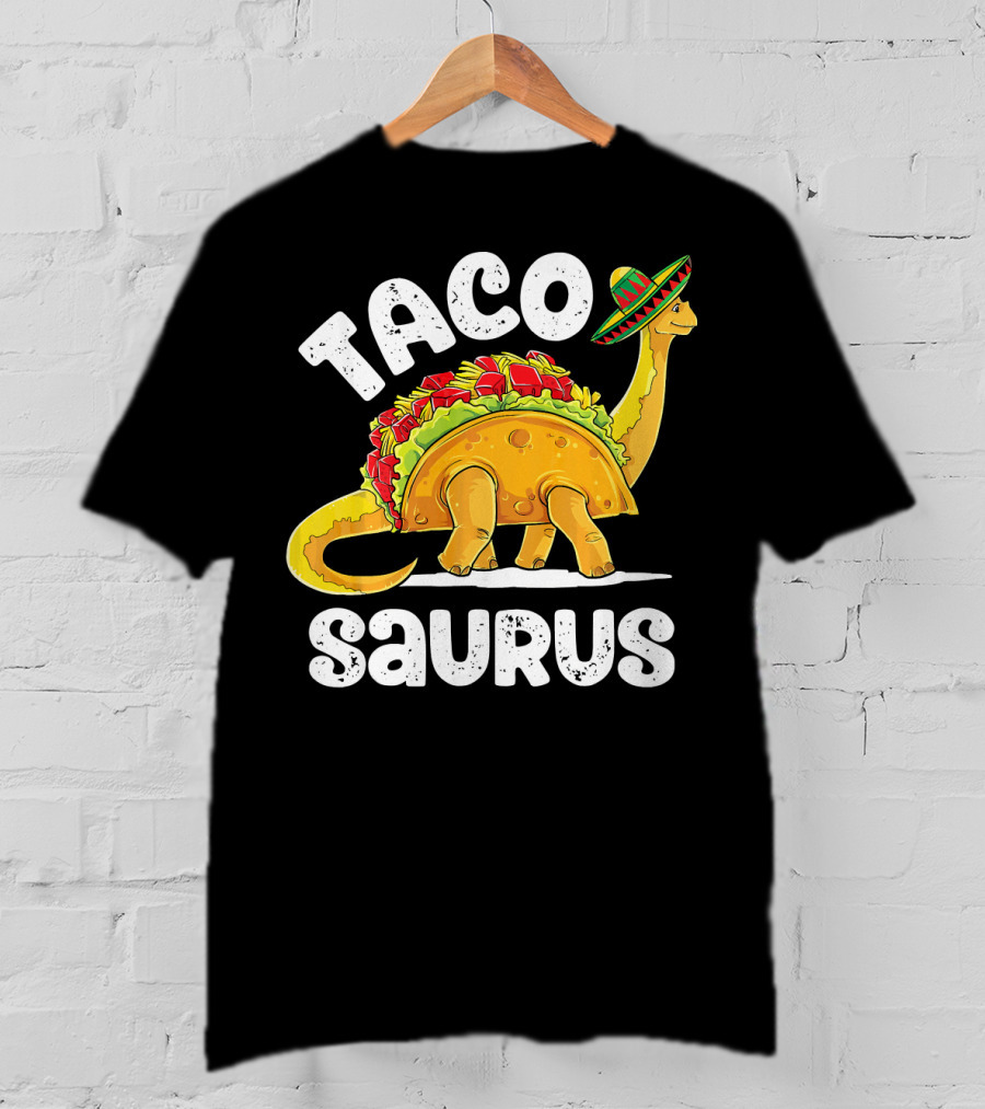 Tacosaurus Taco Dinosaur Rex Funny Sombrero T-Shirt