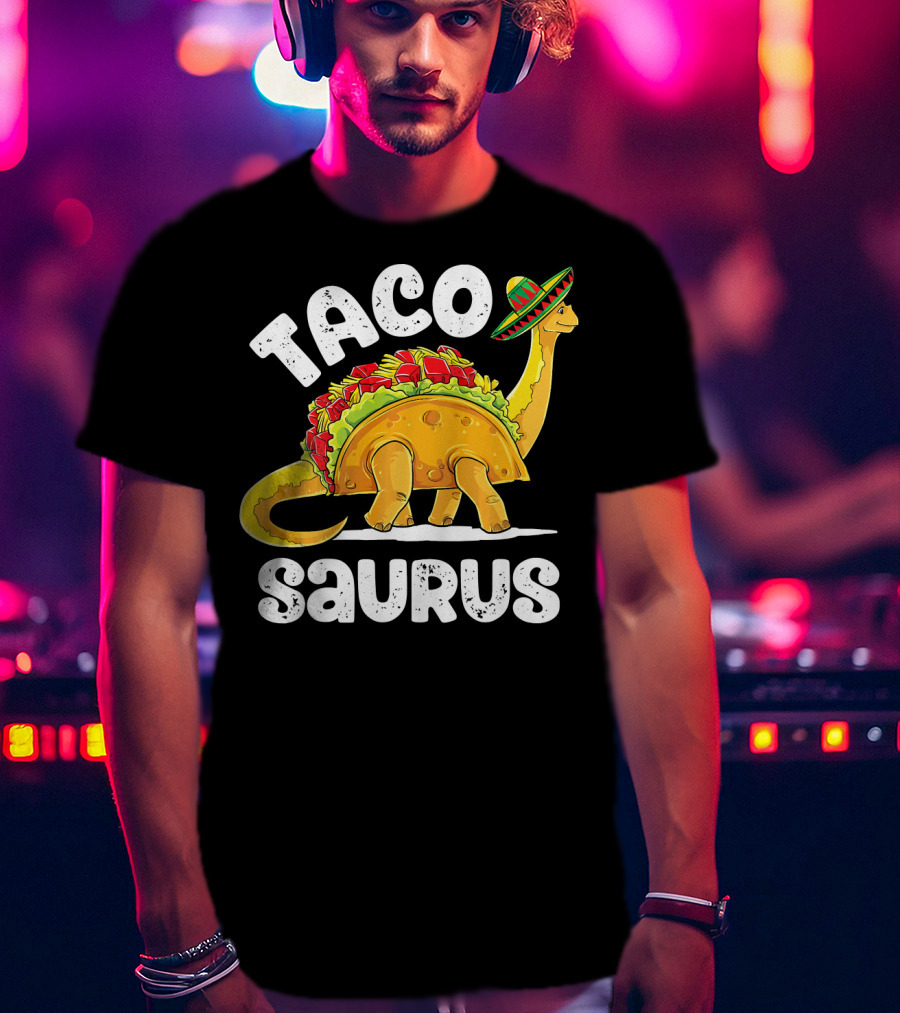 Tacosaurus Taco Dinosaur Rex Funny Sombrero T-Shirt
