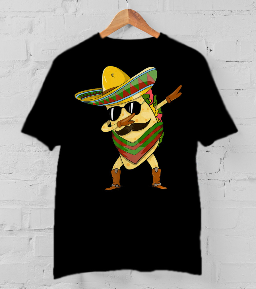 Dabbing Taco Sombrero Cinco De Mayo T-Shirt