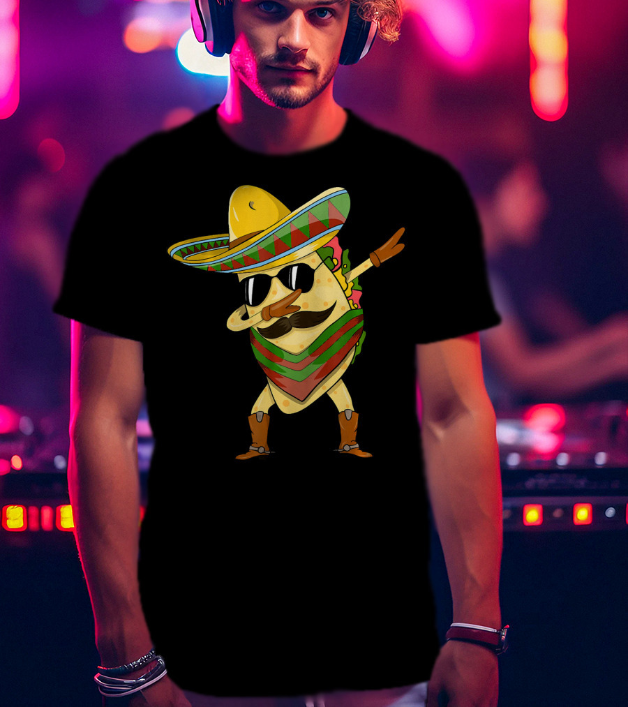 Dabbing Taco Sombrero Cinco De Mayo T-Shirt