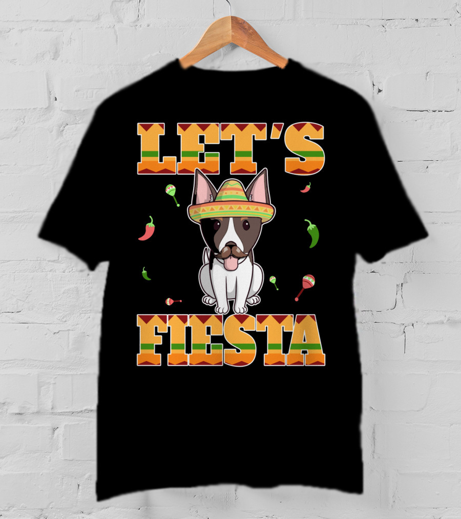 Let's Fiesta Rat Terrier Dog Cinco DE Mayo With Sombrero And Maracas T-Shirt
