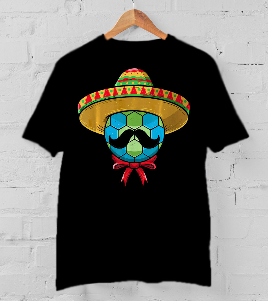 Cinco De Mayo Mexican Sombrero Mustache Handball T-Shirt