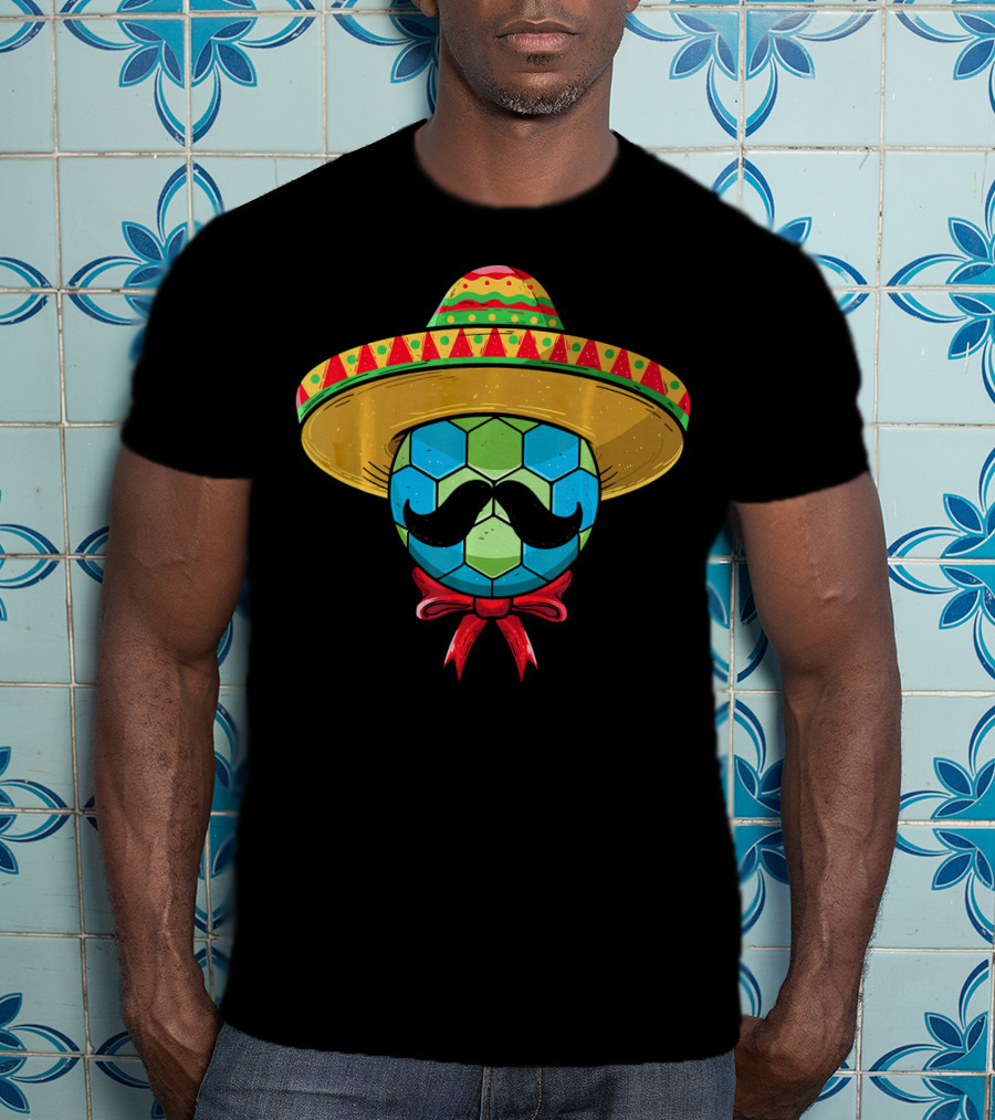 Cinco De Mayo Mexican Sombrero Mustache Handball T-Shirt