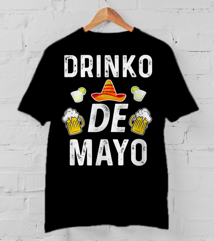 Drinko De Mayo Sombrero Beer And Lime Margarita Party T-Shirt