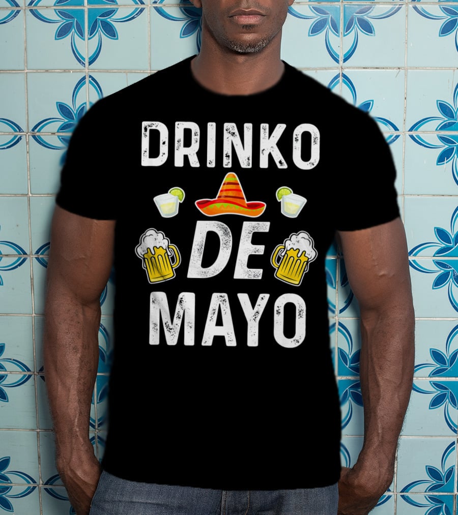 Drinko De Mayo Sombrero Beer And Lime Margarita Party T-Shirt