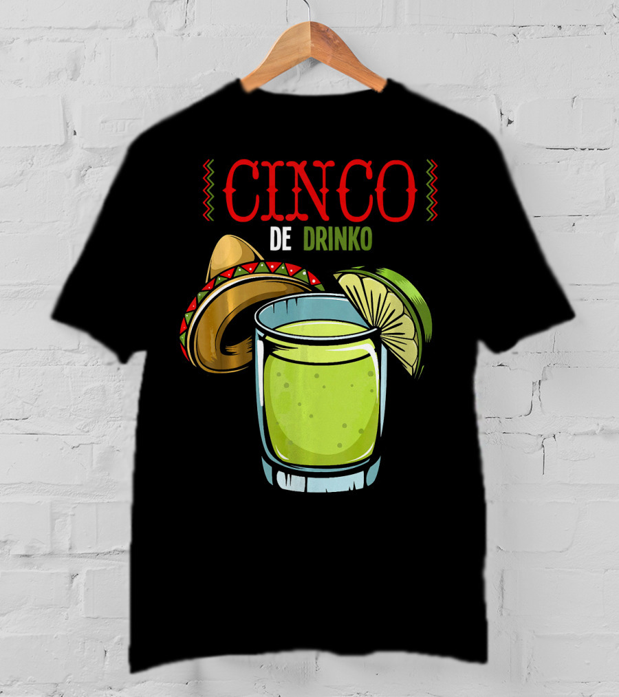 Cinco De Drinko Sombrero Lime Margarita Iconic Cinco De Mayo T-Shirt