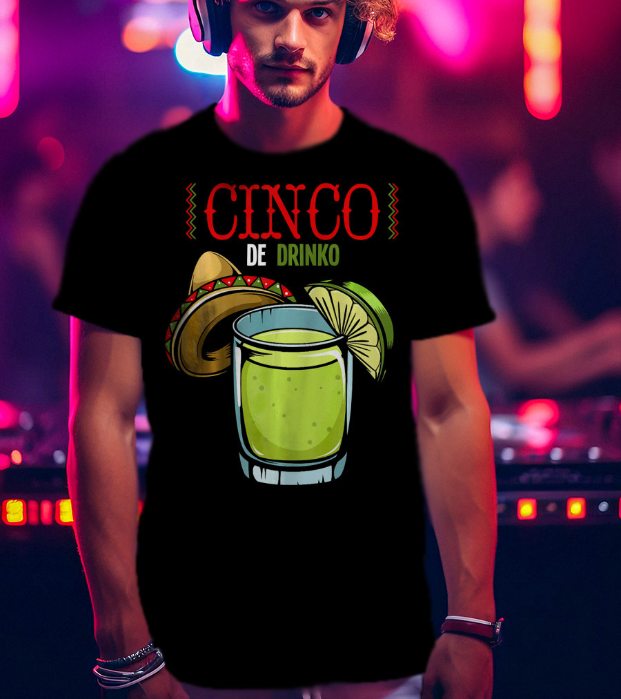 Cinco De Drinko Sombrero Lime Margarita Iconic Cinco De Mayo T-Shirt